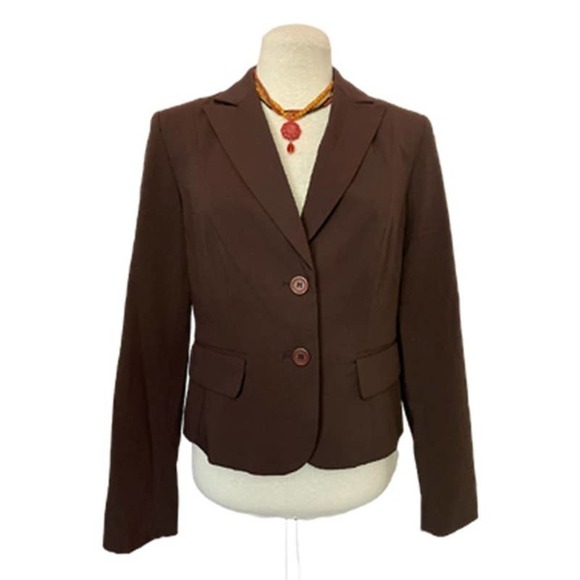 NINE & CO by Nine West Brown Blazer Size 4 - Picture 1 of 7